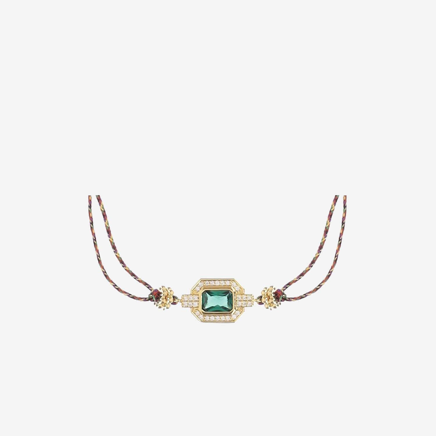 BRACCIALE VERDE ART DECO BR362 ORO MYA BAY 