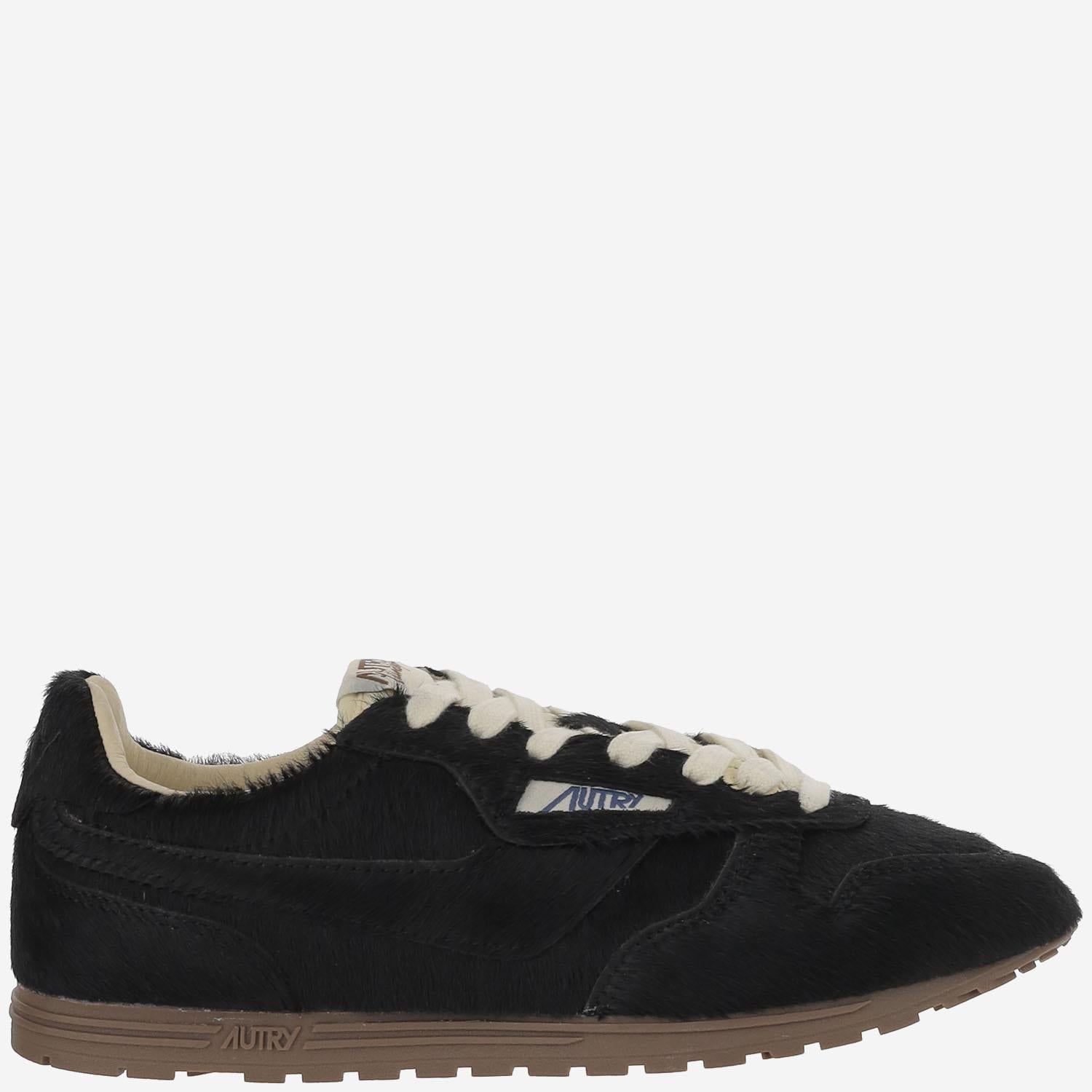 SNEAKERS WINDSPIN IN PELLE WSLWYN01 BLKIVORY AUTRY 