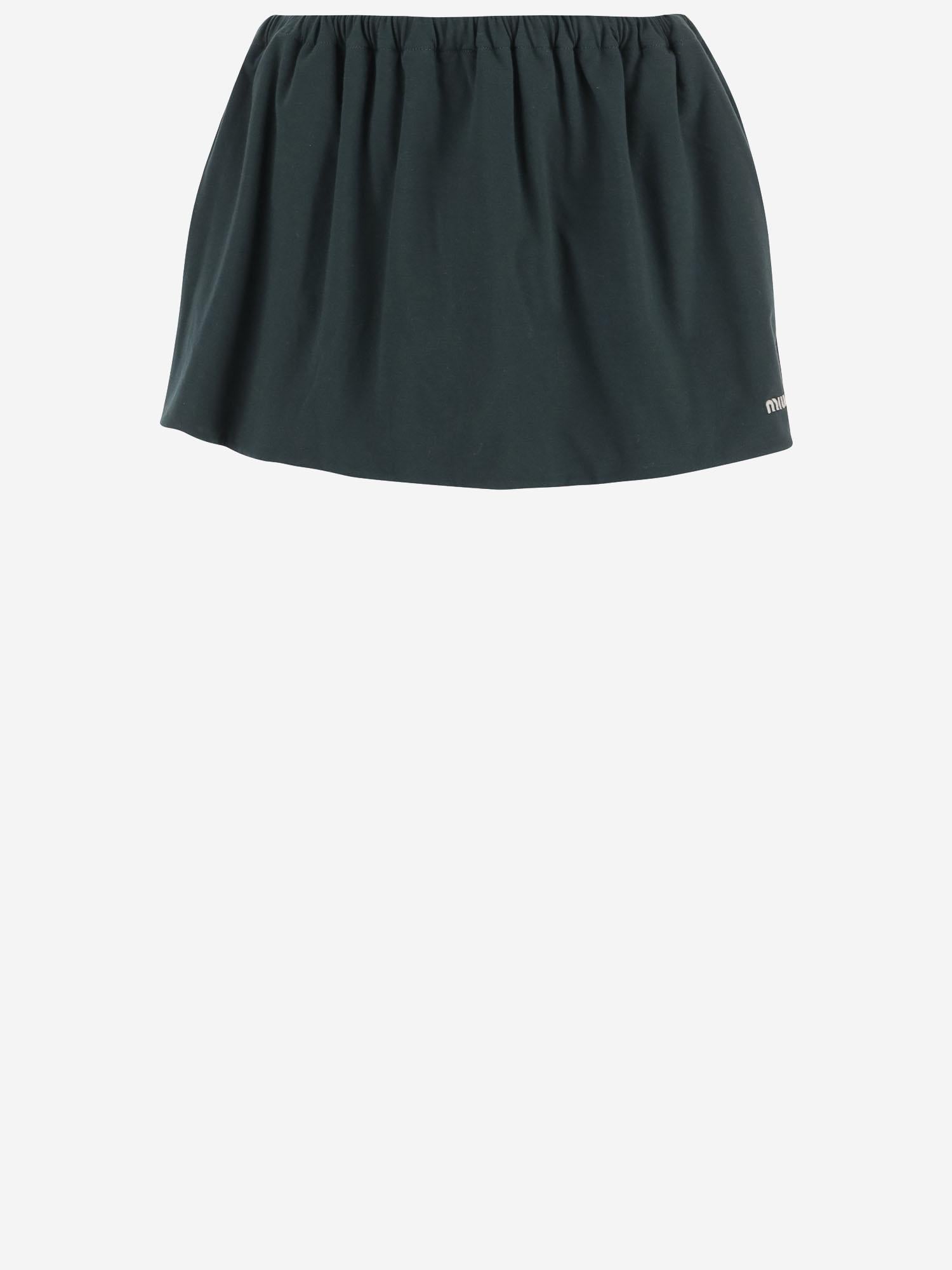 GONNA CORTA IN COTONE CON LOGO MJD232 182DF0R3V MIU MIU 