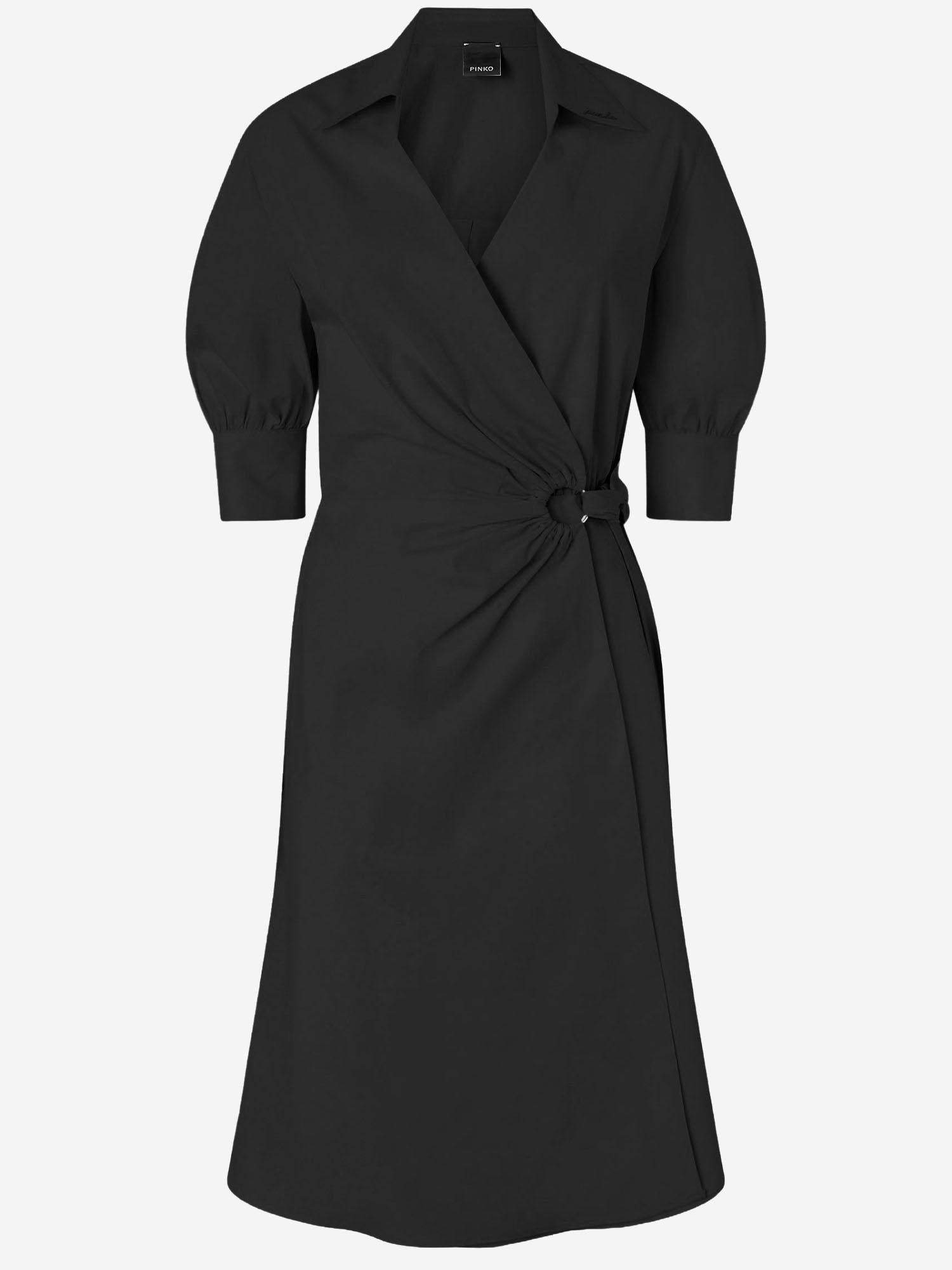 ABITO CORTO ALINE IN COTONE STRETCH 106602 A35QZ99 PINKO 