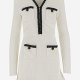 ABITO IN MAGLIA CON PERLINE RS25087SW WHITE SELF PORTRAIT 