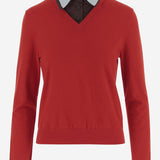 mAGLIA in misto lana CON COLLO RIMOVIBILE 171870 679 TORY BURCH 