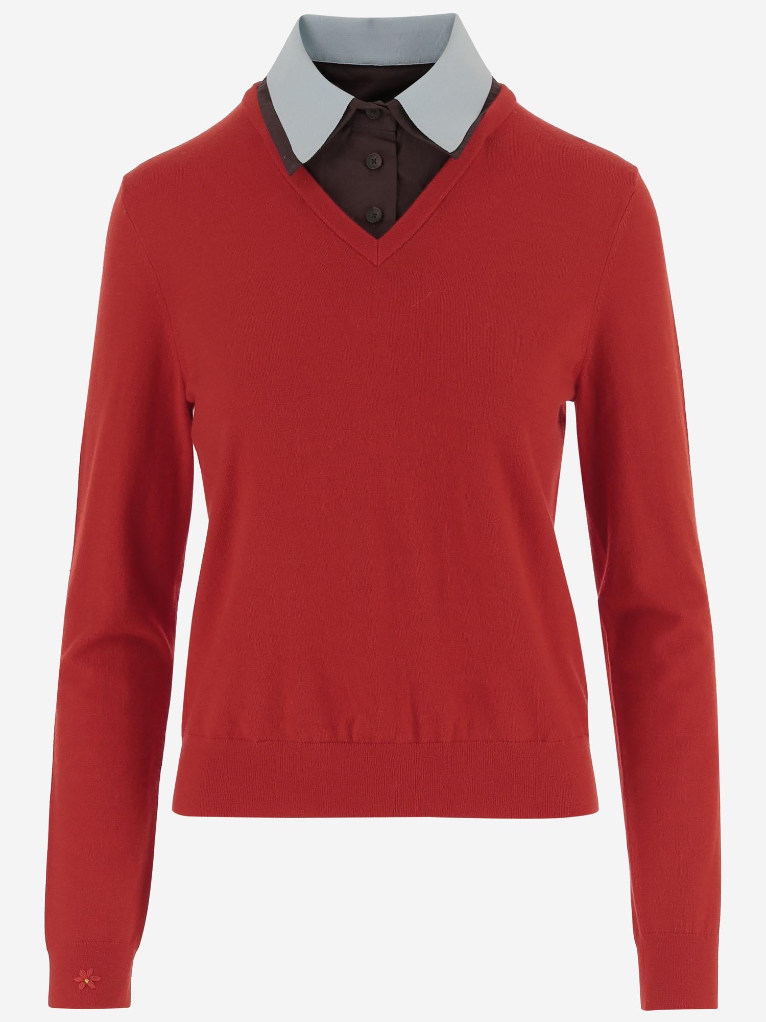 mAGLIA in misto lana CON COLLO RIMOVIBILE 171870 679 TORY BURCH 