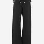 PANTALONI DI COTONE SFRANGIATI 13G876 NERO SALVATORE FERRAGAMO 