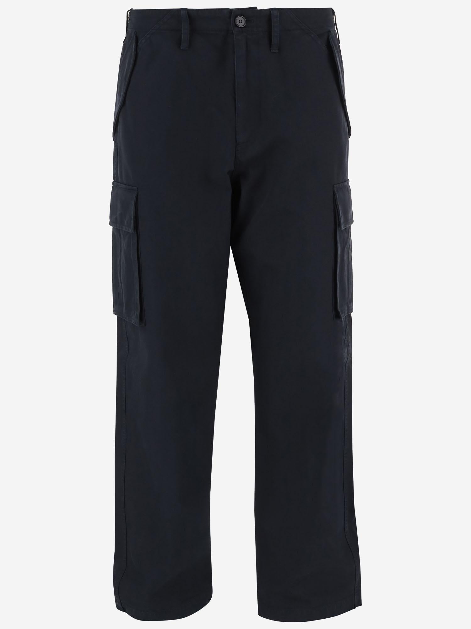 PANTALONI CARGO IN COTONE CON DETTAGLI CHECK 8119203 SILHOUETTEBLUE BURBERRY 