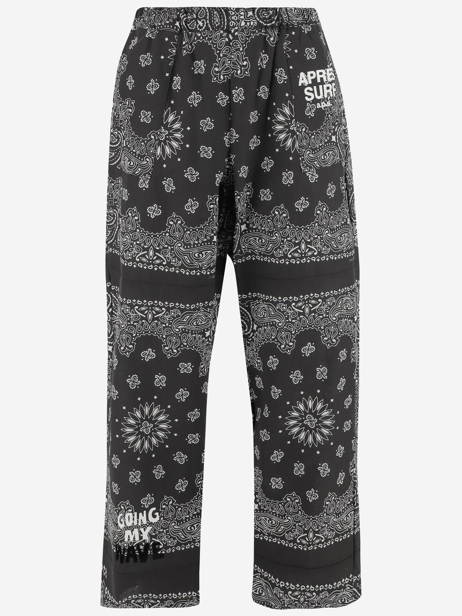 PANTALONI IN COTONE CON MOTIVO BANDANA TACATA BLACK APRES SURF 