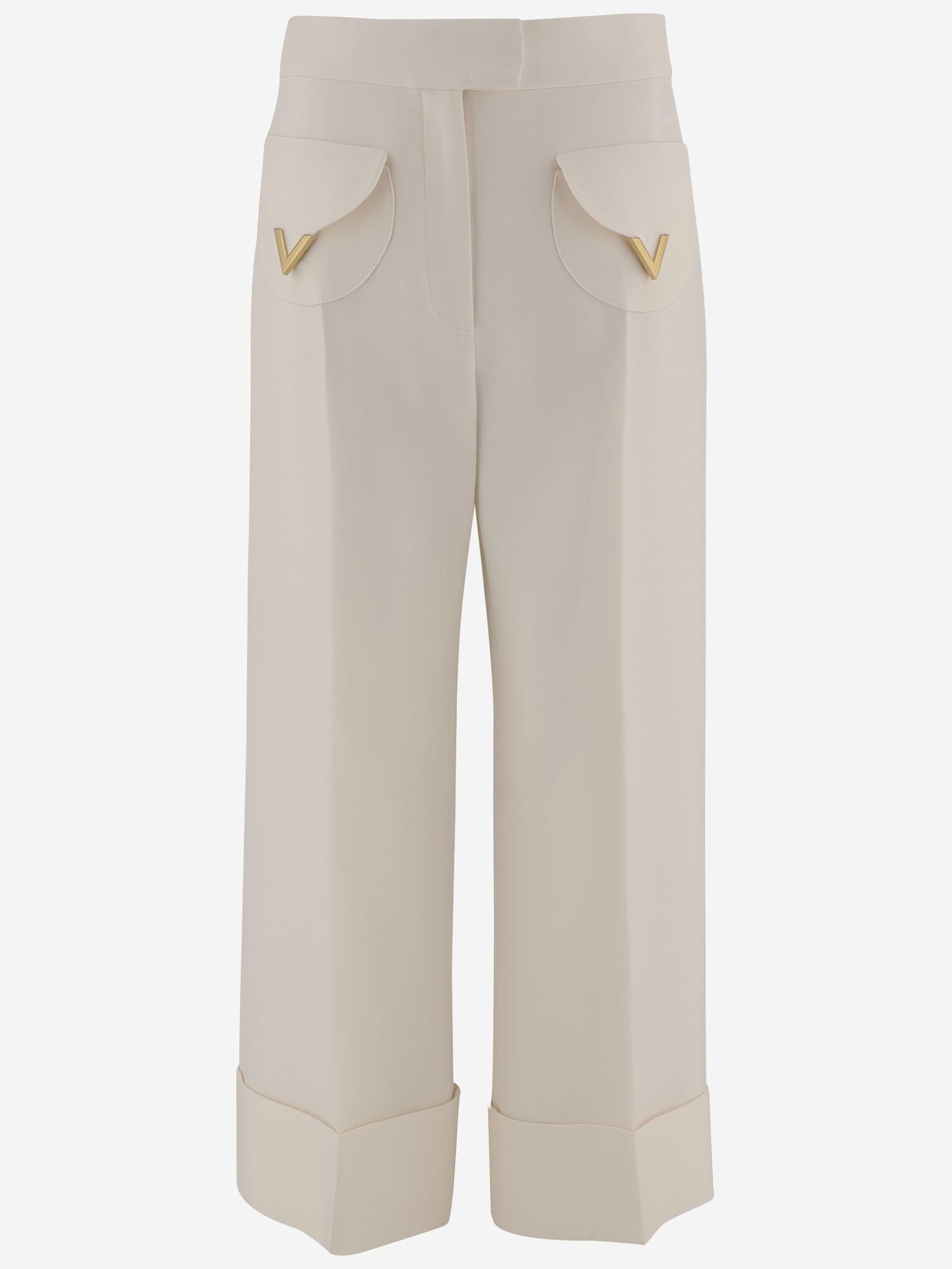 PANTALONI IN LANA E SETA 8B3RB725 1CFA03 VALENTINO 