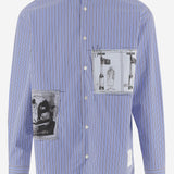 CAMICIA IN COTONE CON MOTIVO A RIGHE E STAMPA GRAFICA HPB009W25 1 HOMME 