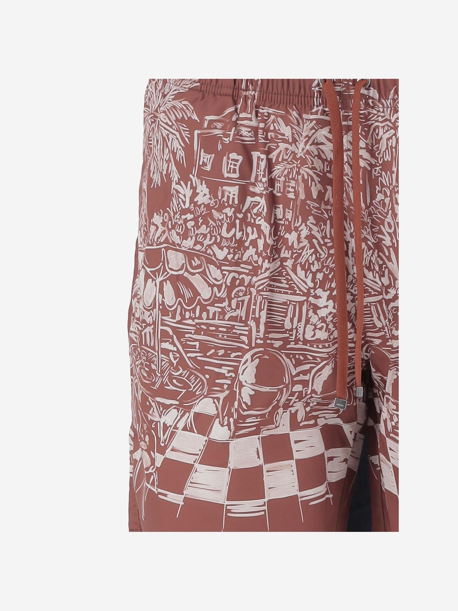 SHORTS DA BAGNO IN TESSUTO TECNICO AMBOSW 1007590 AMIRI 