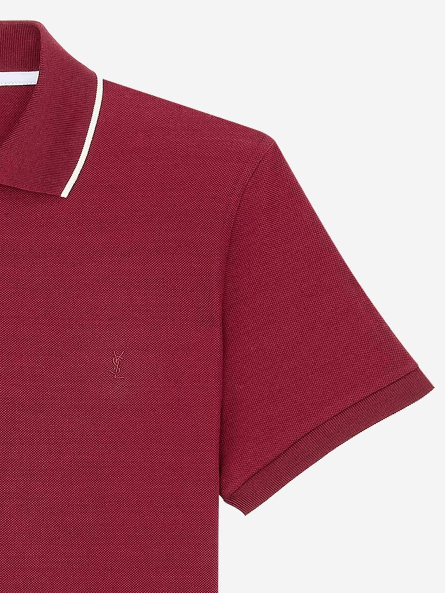 POLO IN PIQUET DI COTONE CON LOGO 862976 Y37ZE6190 SAINT LAURENT 
