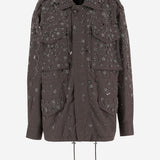 GIACCA IN COTONE RICAMATA CON APPLICAZIONI LUCIABRIGHT MOKKA NOVELLE 