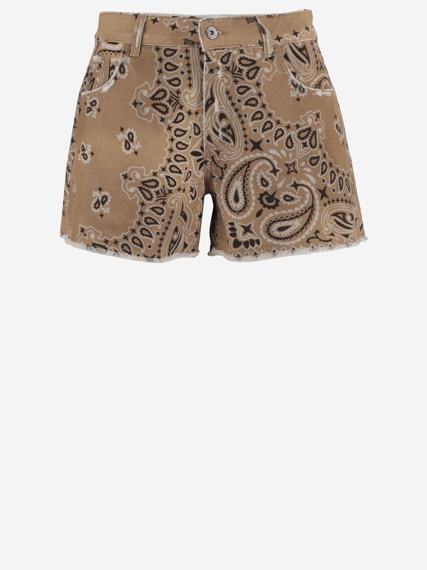 JEANS CORTI IN COTONE CON MOTIVO BANDANA DAM26B04 DESERT DONT @ ME 