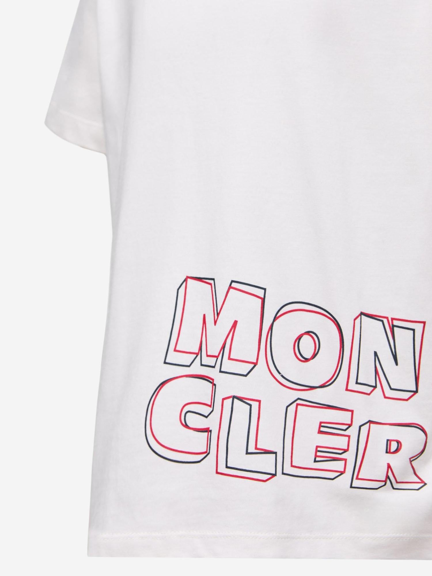 T-shirt in cotone con logo 8C0000689AFV 034 MONCLER ENFANTS 