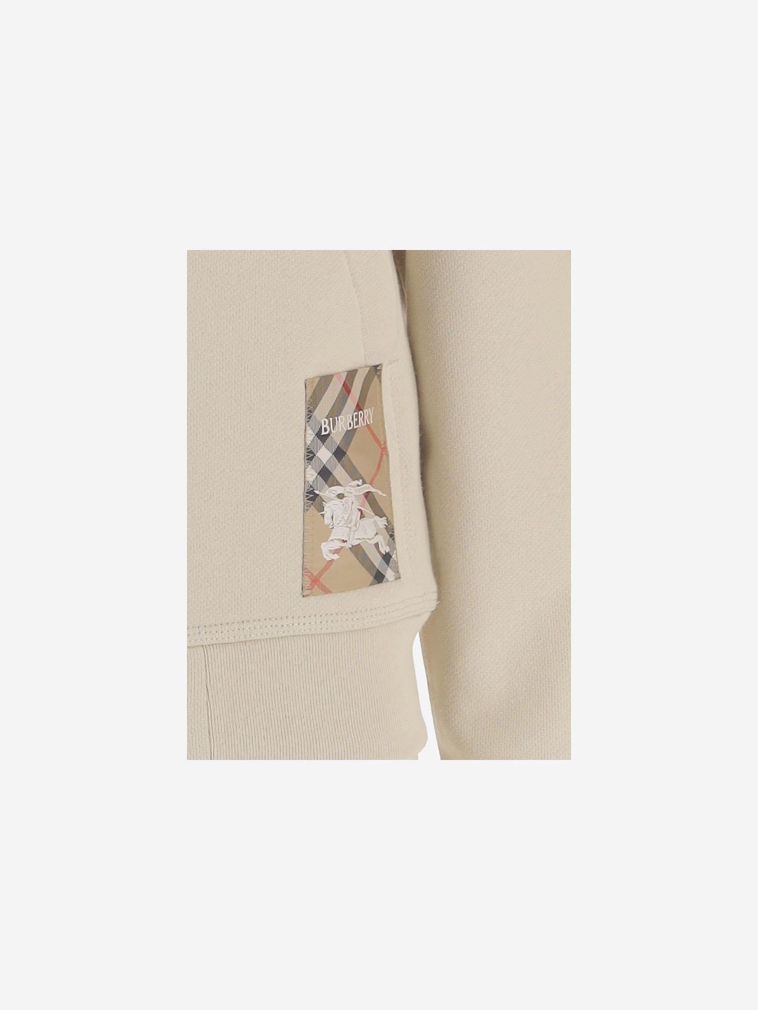FELPA IN COTONE CON PATCH LOGO 8118582 NUTMEG BURBERRY 