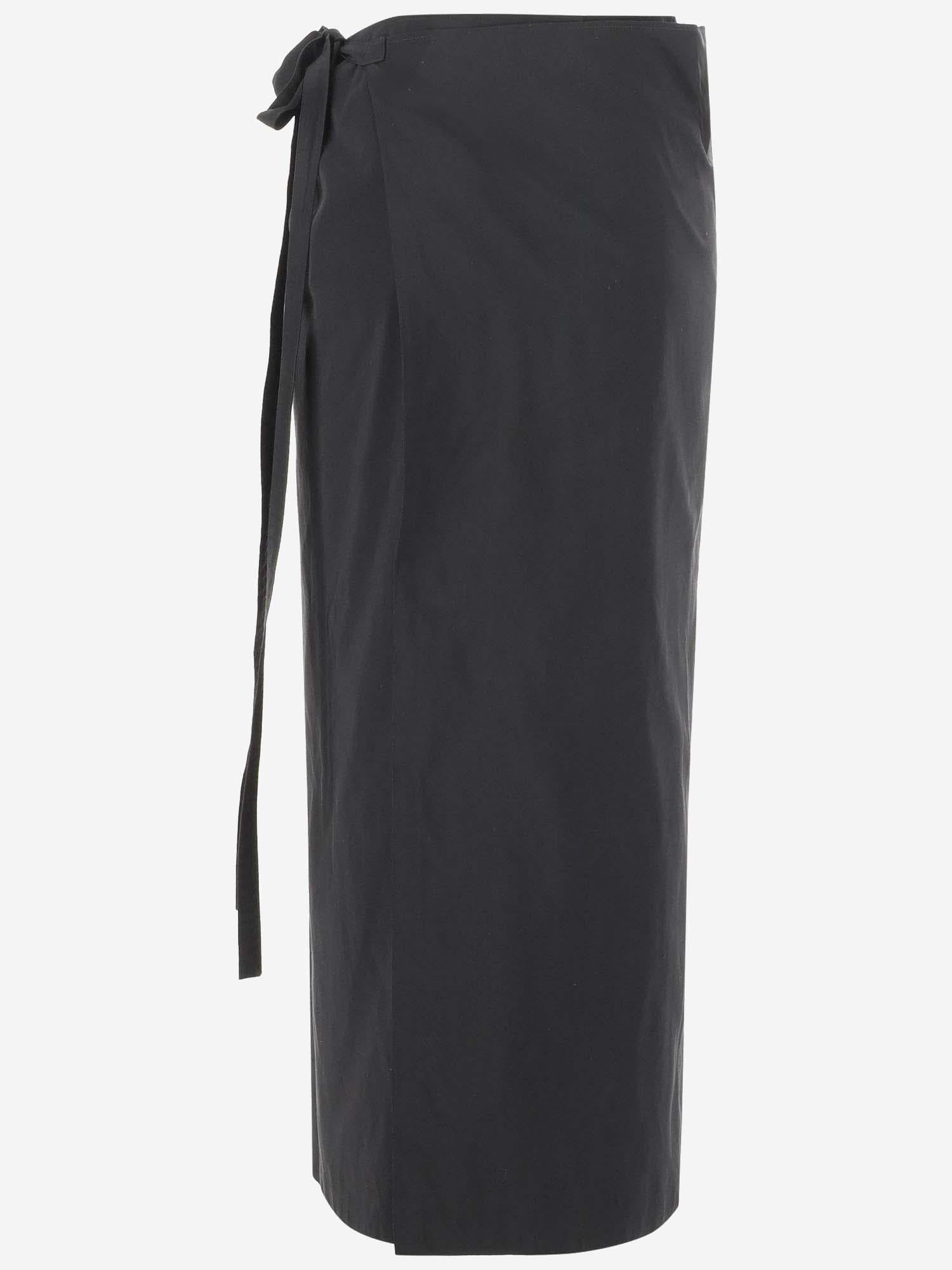 GONNA LUNGA VOICE IN MISTO COTONE 8166W3083 BLK THE ROW 