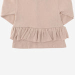 CARDIGAN IN MISTO COTONE STRETCH CON ORLO ARRICCIATO 25W178 NUDE 1+ IN THE FAMILY KIDS 