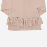 CARDIGAN IN MISTO COTONE STRETCH CON ORLO ARRICCIATO 25W178 NUDE 1+ IN THE FAMILY KIDS 