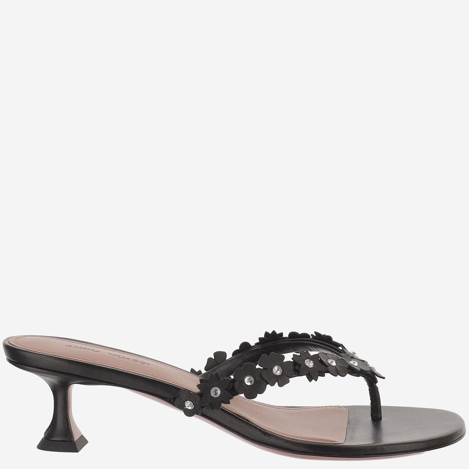 Sandali Janis in pelle JANISTHONG 45BLACKWHITE AMINA MUADDI 