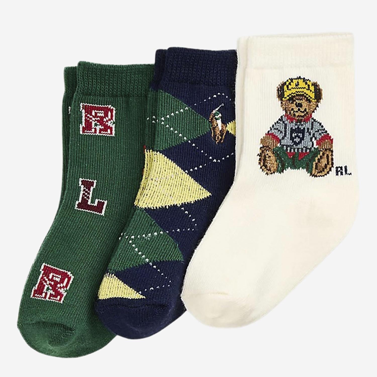 SET DI TRE PAIA DI CALZE POLO RALPH LAUREN 441P03153 001 POLO RALPH LAUREN KIDS 