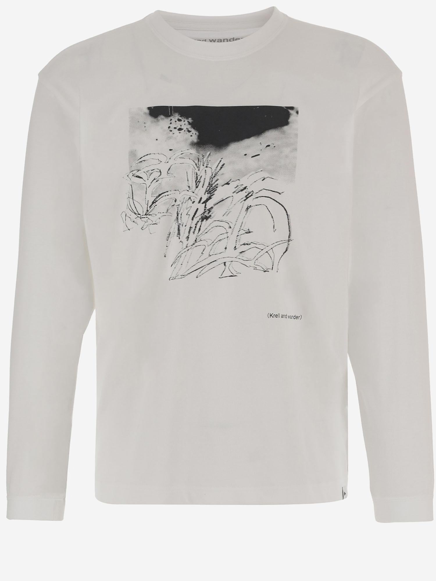 MAGLIA IN MISTO COTONE CON STAMPA 5746184081 030 AND WANDER 
