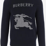 MAGLIONE IN LANA E CASHMERE 8114154 NAVY BURBERRY 