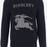 MAGLIONE IN LANA E CASHMERE 8114154 NAVY BURBERRY 