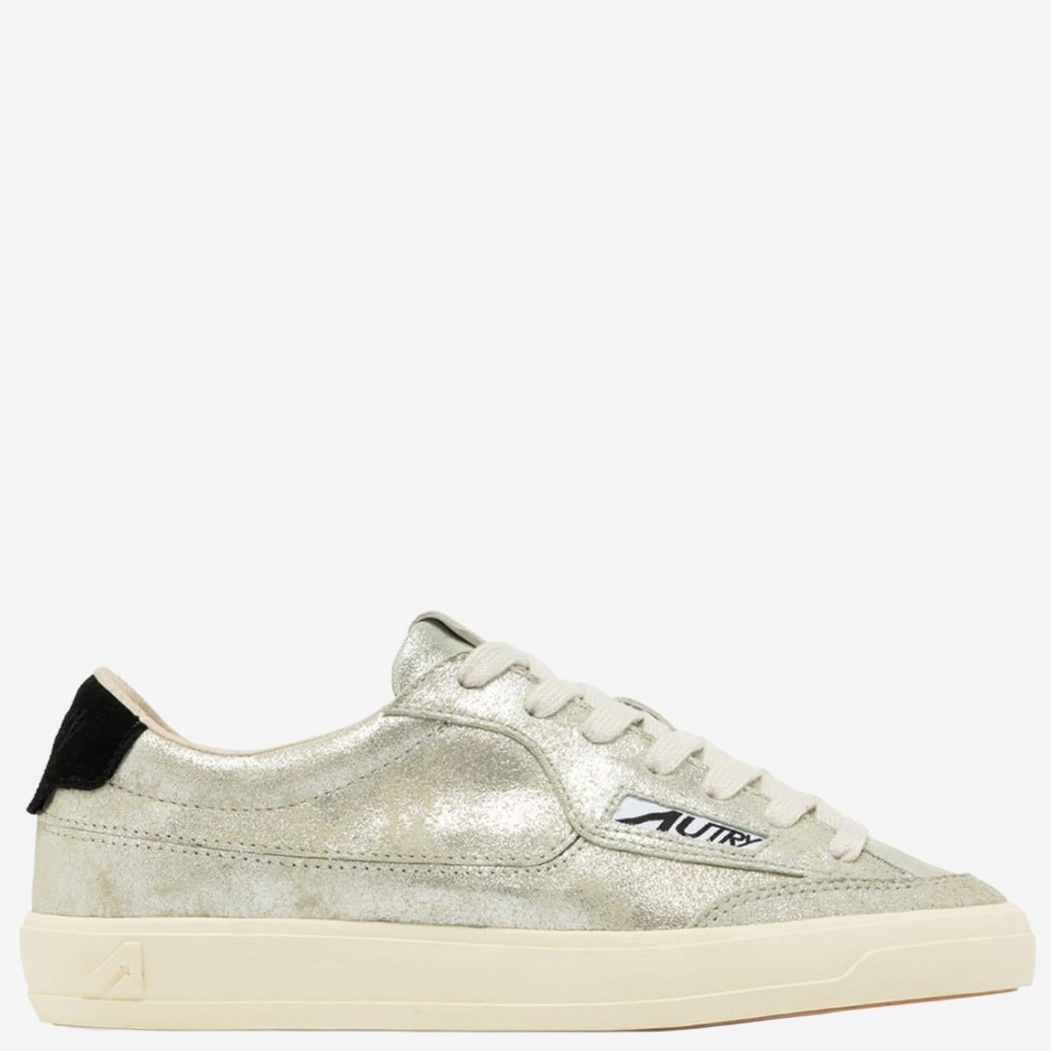 SNEAKERS WINDSCAPE LOW IN SUEDE LAMINATO ARGENTO E NERO SCLWZE01 LAMSUESUESILVBLK AUTRY 