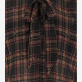 Camicia lavallière CASSANDRE  in lana tartan 838891 Y26ZA6703 SAINT LAURENT 