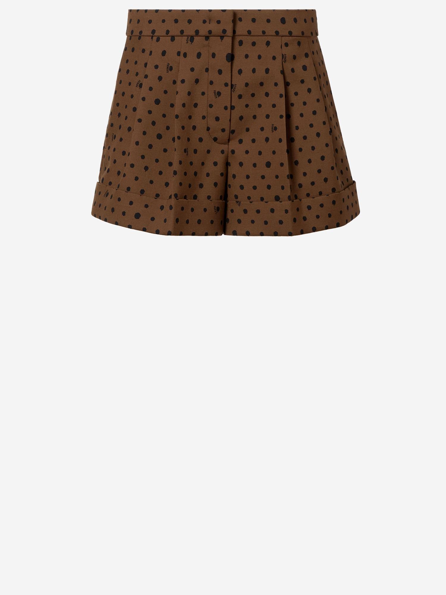 SHORTS IN LANA CON MOTIVO FALENA DOTS FR6690 AW7EF1UKN FENDI 