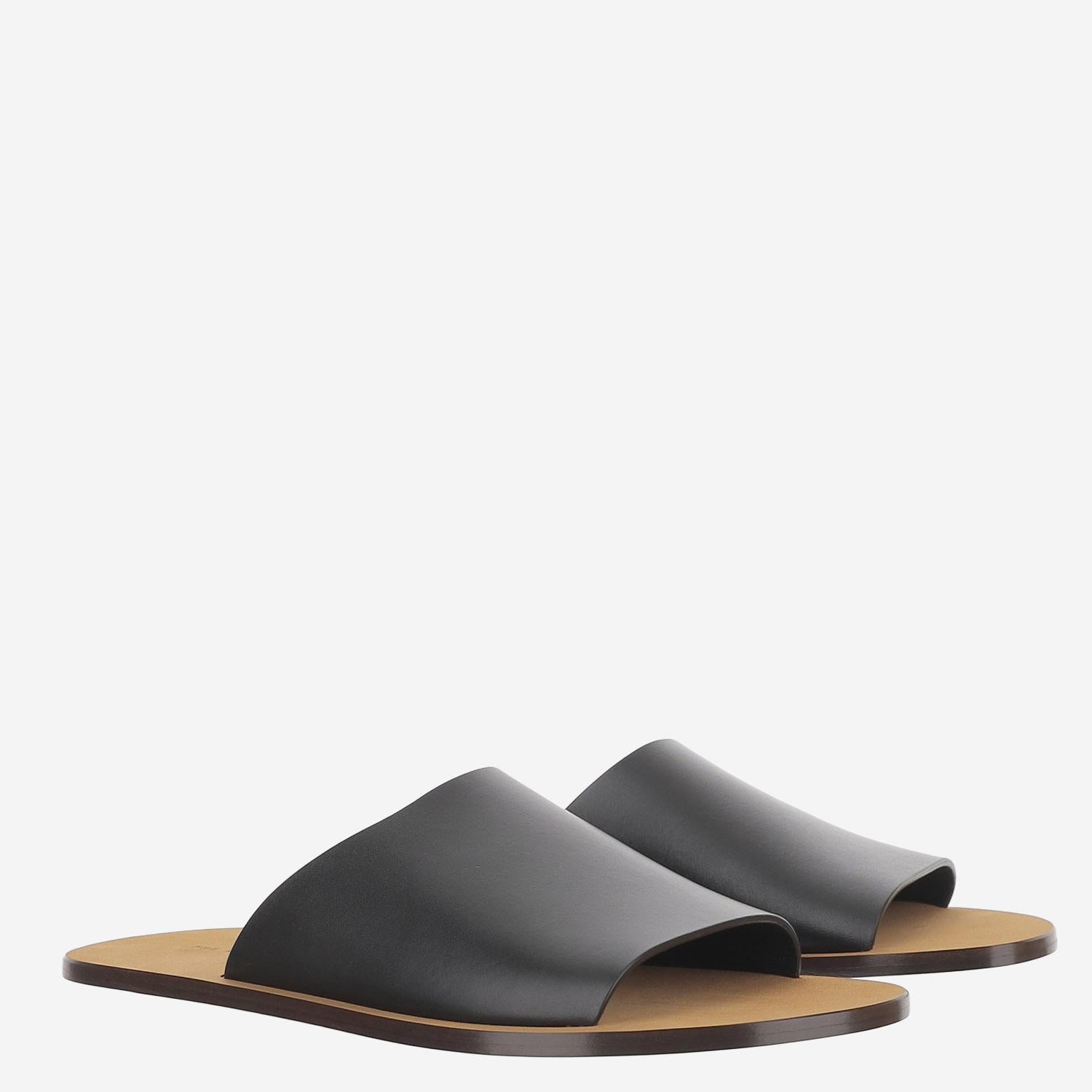 SANDALI CHARLIE IN PELLE F1897L837 BLK THE ROW 