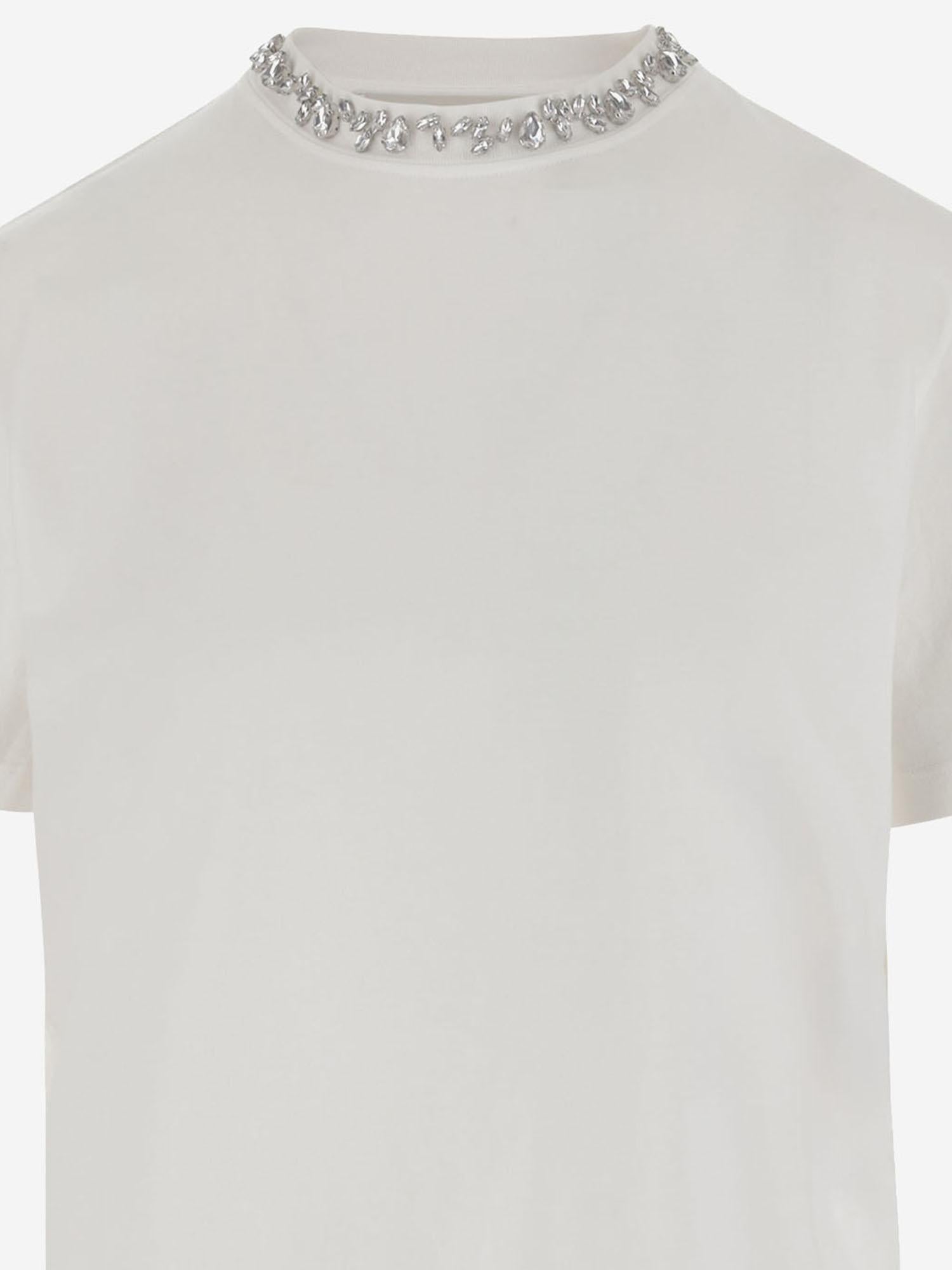 T-SHIRT IN COTONE CON CRISTALLI GWP01220P000673 10363 GOLDEN GOOSE 