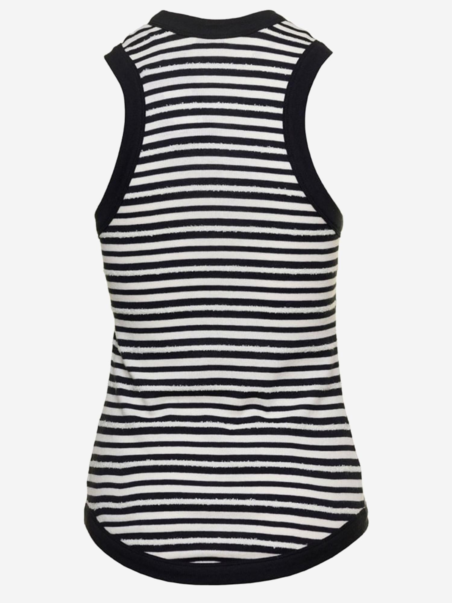 CANOTTA IN MISTO COTONE A RIGHE 743660 Y37KT1095 SAINT LAURENT 