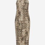 Abito in cotone stretch con motivo animalier 106993 A3DPCZ9 PINKO 