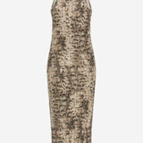 Abito in cotone stretch con motivo animalier 106993 A3DPCZ9 PINKO 