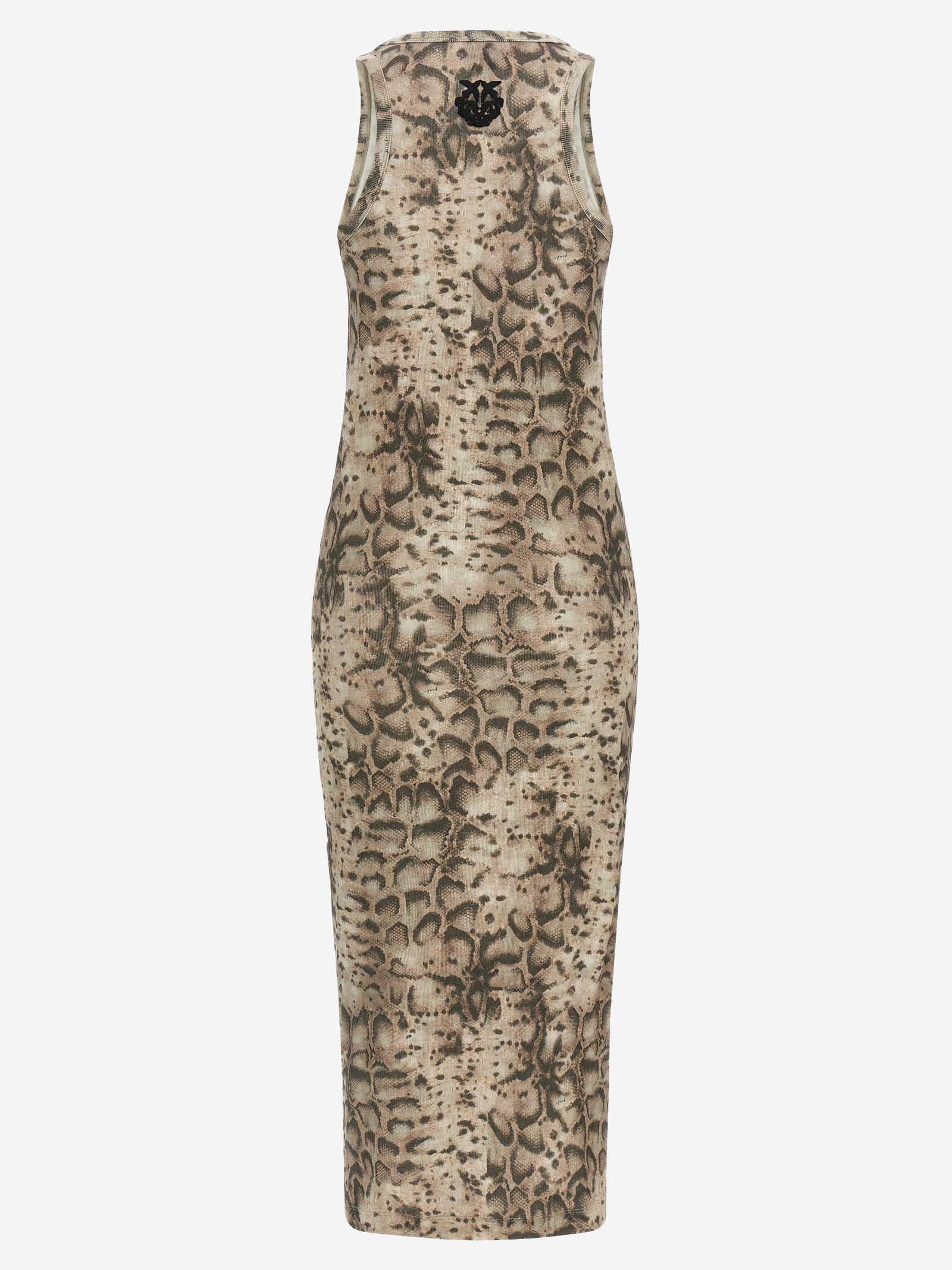 Abito in cotone stretch con motivo animalier 106993 A3DPCZ9 PINKO 