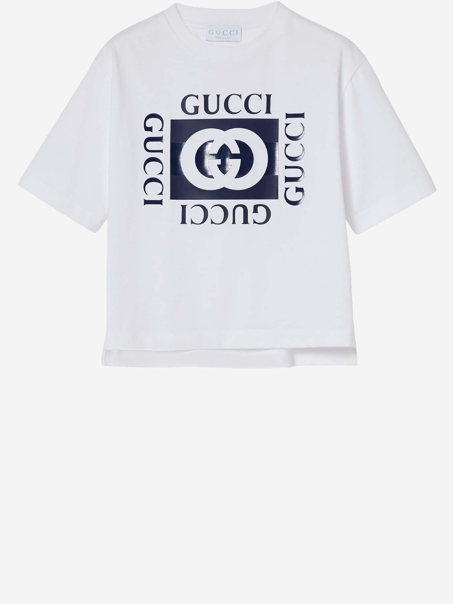 T-SHIRT IN COTONE CON STAMPA 855551 XJHO79056 GUCCI KIDS 