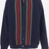 CARDIGAN IN LANA CON BANDE A CONTRASTO 823399 XKEXL4551 GUCCI KIDS 