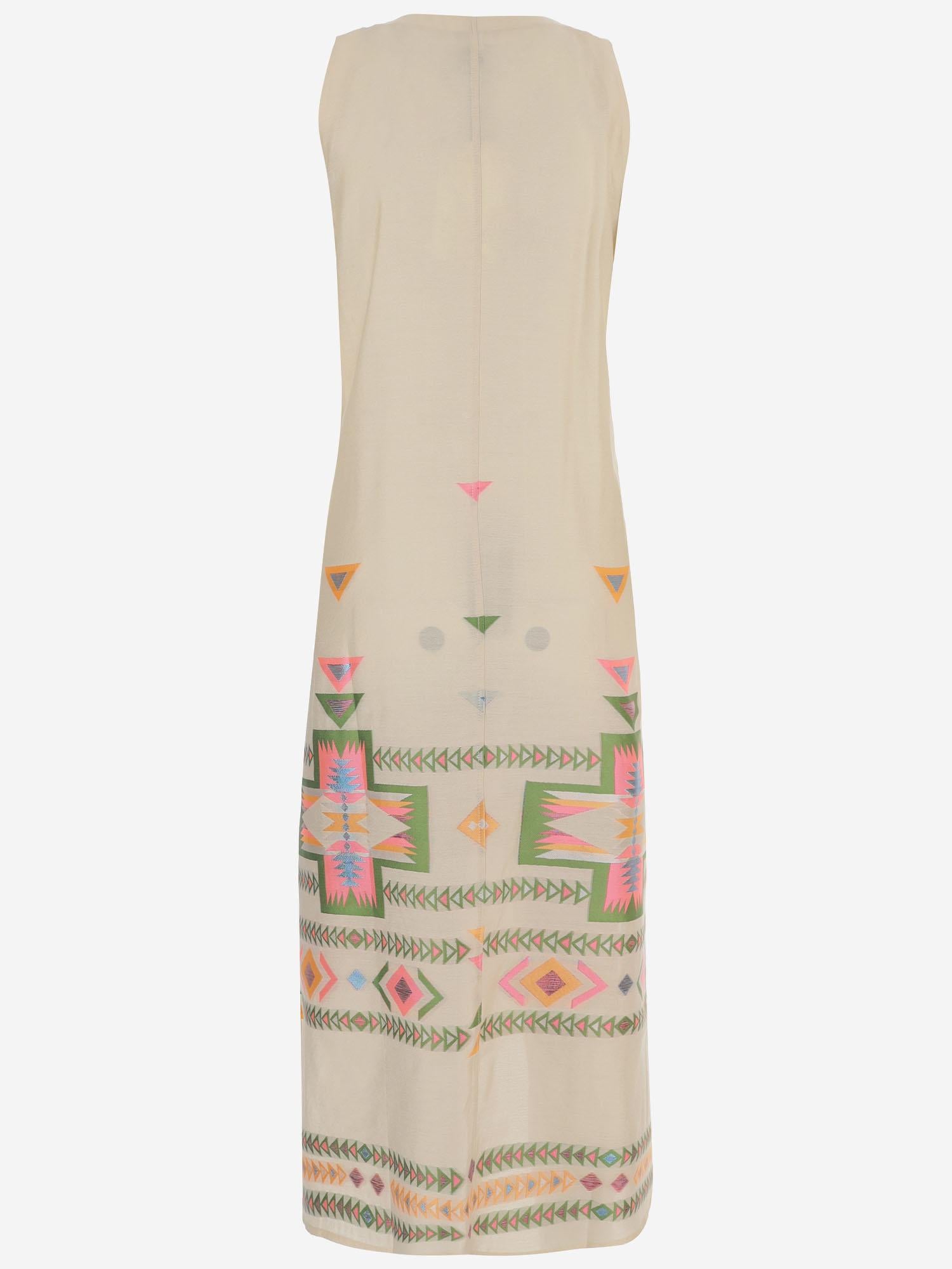 Abito lungo con fantasia 15107 N236BEIGE NEMA 