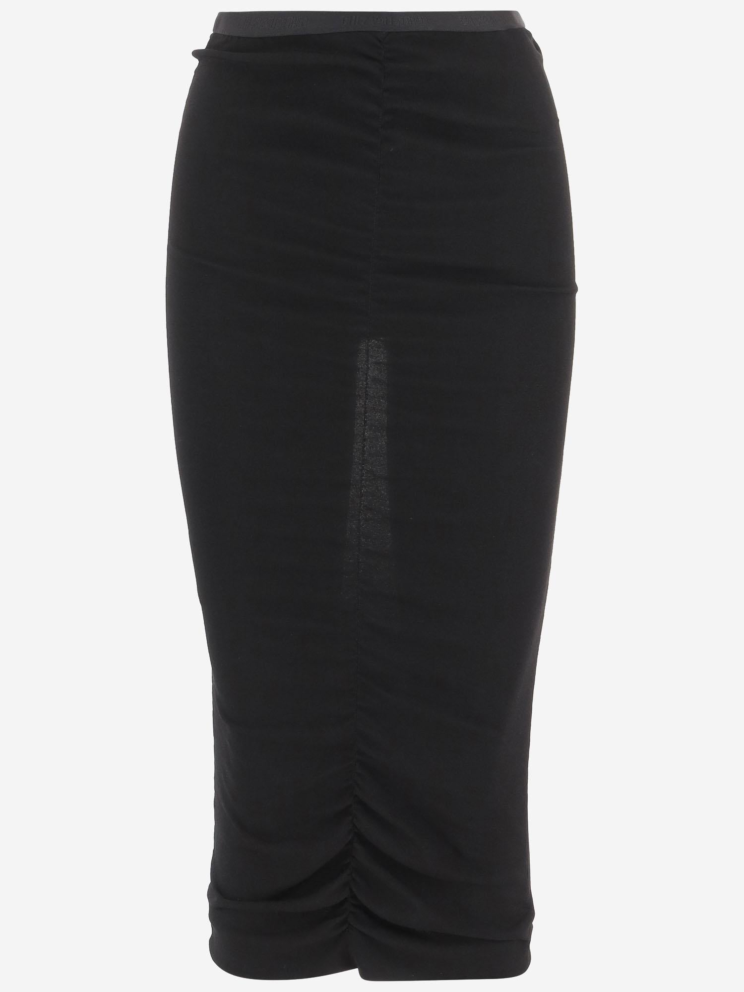 GONNA IN VISCOSA CON ARRICCIATURA 8B0KG05Z A8N0NO VALENTINO 