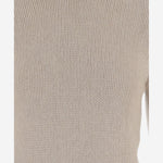 MAGLIONE IN CASHMERE CON COLLO ALTO E ORLO A ONDE 314925 BEIGE MAGDA BUTRYM 