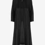 ABITO LUNGO IN LINO E SETA SEMITRASPARENTE 176548 001 TORY BURCH 