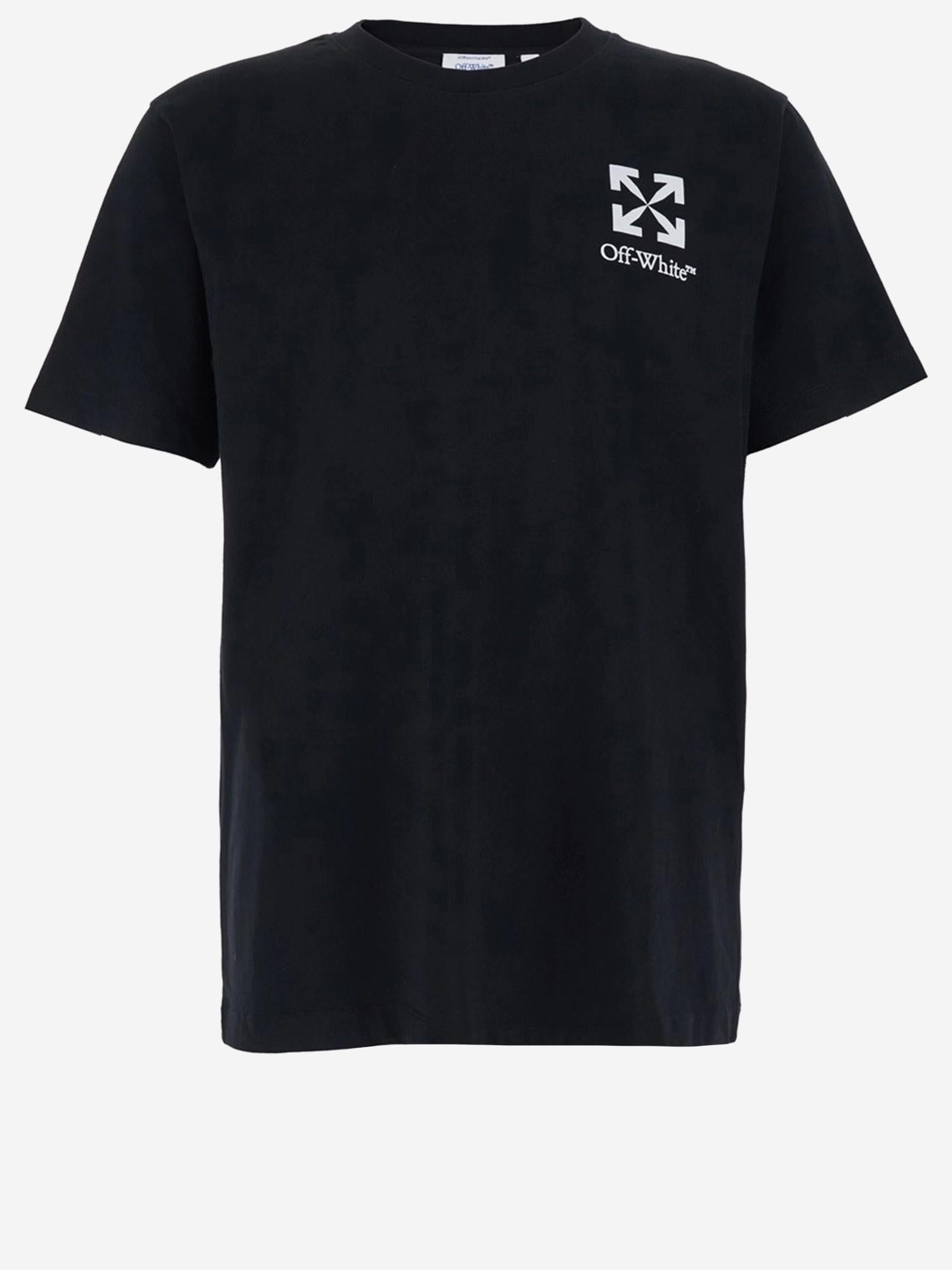 T-SHIRT IN COTONE CON LOGO 44MAA027S26J00B 001 OFF-WHITE 