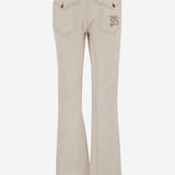 JEANS IN DENIM DI COTONE CON LOGO 8118523 CERAMICWHITE BURBERRY 