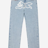 JEANS IN DENIM DI COTONE CON LOGO ICD001 HEAVY WASH BLUE ICECREAM 