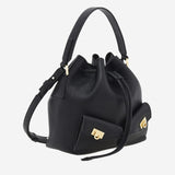 Borsa a secchiello in pelle martellata 220915 002NERO SALVATORE FERRAGAMO 