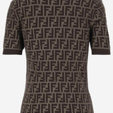 T-SHIRT IN MISTO COTONE CON MOTIVO FF FZXC72 ASJTF0GGE FENDI 
