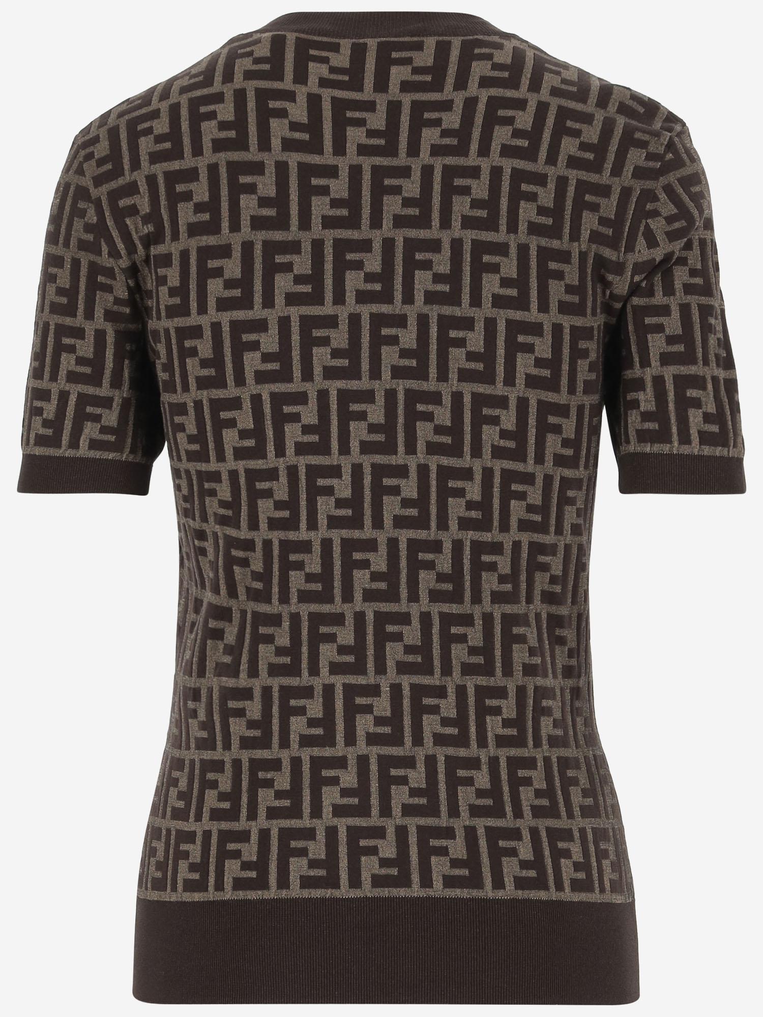 T-SHIRT IN MISTO COTONE CON MOTIVO FF FZXC72 ASJTF0GGE FENDI 