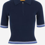 POLO MARCELLA IN COTONE E CASHMERE W41330JM NAV GUEST IN RESIDENCE 