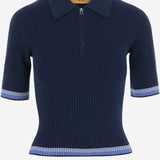 POLO MARCELLA IN COTONE E CASHMERE W41330JM NAV GUEST IN RESIDENCE 