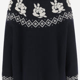 MAGLIONE IN LANA CON MOTIVO GEOMETRICO 294925 NAVY MAGDA BUTRYM 